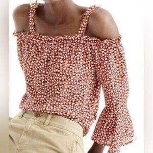 J. Crew Multicolor Off-Shoulder Blouse